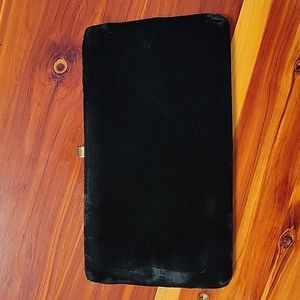 Vintage black velvet clutch